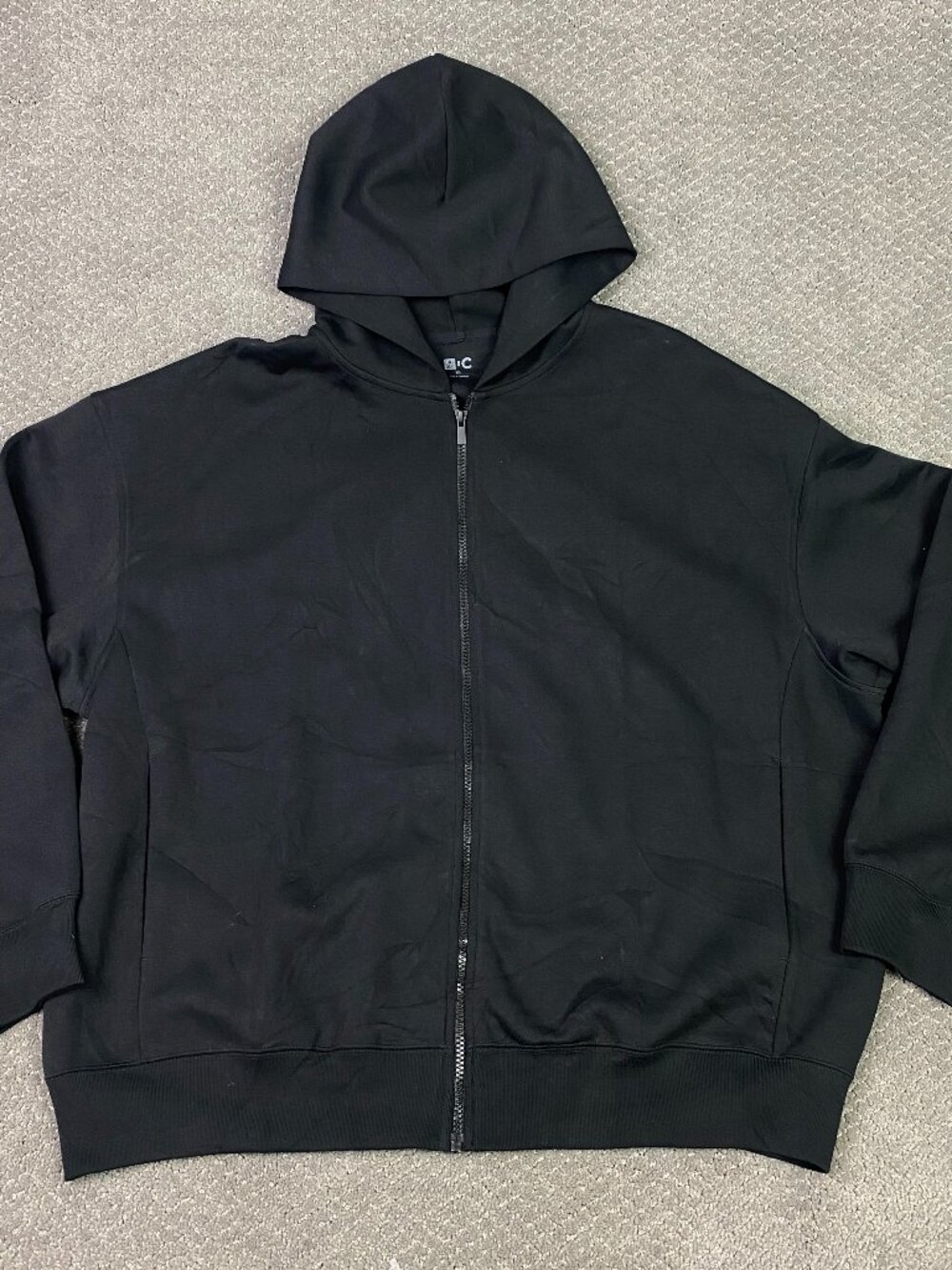Uniqlo :C Sweat Oversized Full Zip Hoodie Unisex XXL Black Mens Womens